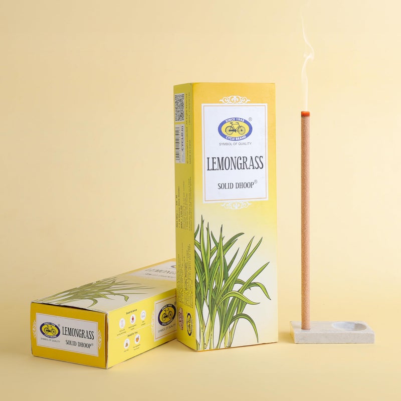 Cycle Lemongrass Bambooless Solid Dhoop – Energizing Fragrance, Long-Lasting, Natural Ingredients (50 Sticks + Holder) - Image 5