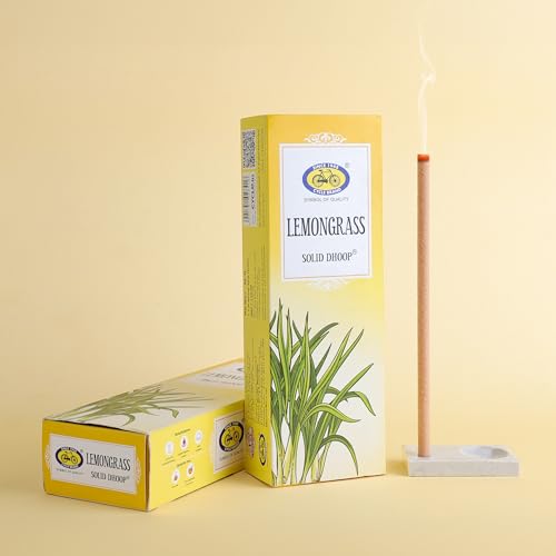 Cycle Lemongrass Bambooless Solid Dhoop – Energizing Fragrance, Long-Lasting, Natural Ingredients (50 Sticks + Holder) - Image 1