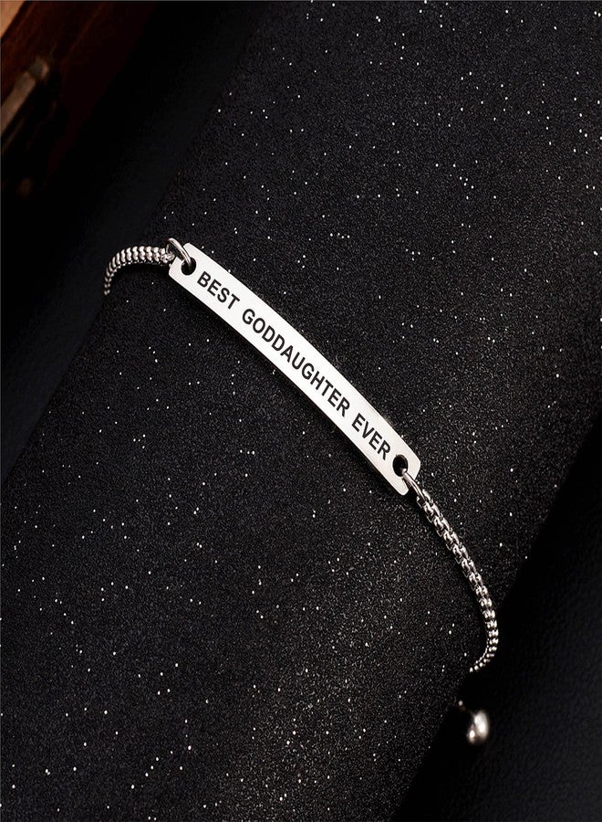 SOUSYOKYO Best Goddaughter Ever Bracelet - Happy Goddaughter Birthday Graduation Mothers Day Jewelry Gifts from Godmother - Image 4