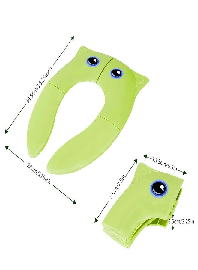 AMIRATE Baby Potty Training Toilet Seat for Boys And Girls Kids, Non-Slip with Splash Guard, Fits Round & Oval Toilets,Travel (GREEN) - Image 2