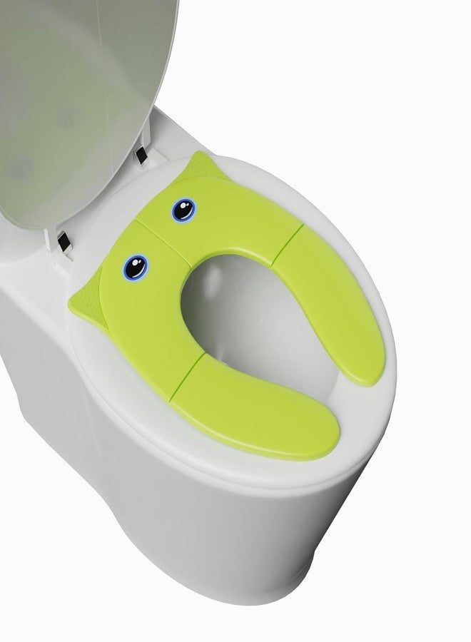 AMIRATE Baby Potty Training Toilet Seat for Boys And Girls Kids, Non-Slip with Splash Guard, Fits Round & Oval Toilets,Travel (GREEN) - Image 1