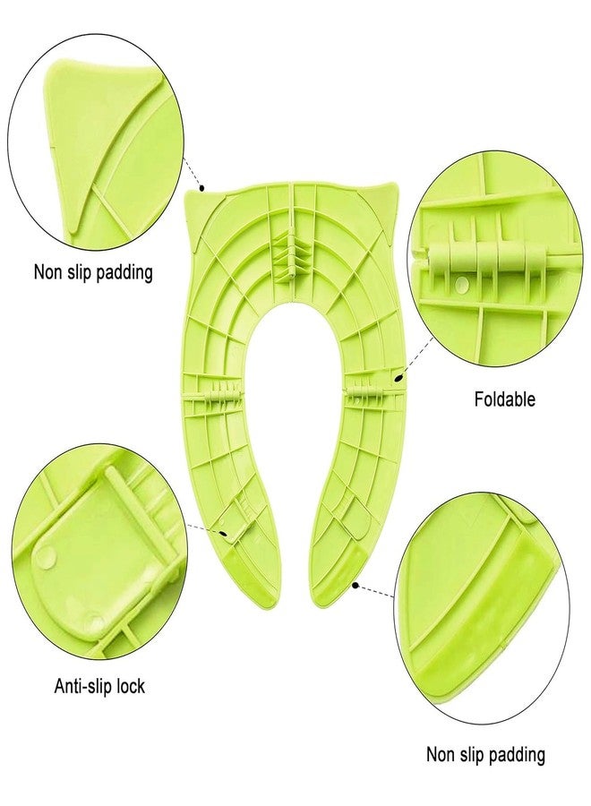 AMIRATE Baby Potty Training Toilet Seat for Boys And Girls Kids, Non-Slip with Splash Guard, Fits Round & Oval Toilets,Travel (GREEN) - Image 4