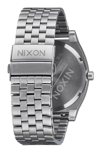 NIXON Time Teller Solar A1369 - Silver/Dusty Blue Sunray - 100m Water Resistant Men's Analog Solar Powered Fashion Watch (40.5mm Watch Face, 20mm 5 Link Stainless Steel Band) - Image 4