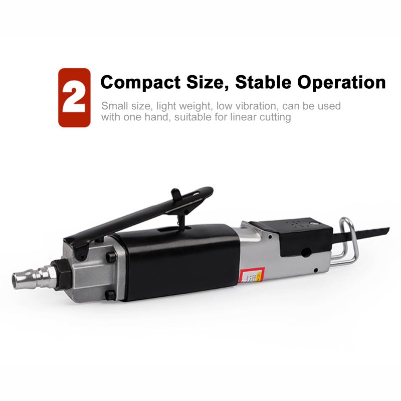 Pneumatic Reciprocating Saw: Silver Durable Aluminum Alloy - Lightweight Ergonomic Non-Slip Grip, Low Vibration 9000 BPM Efficient Cutting for Narrow Space Metal Processing - Image 5