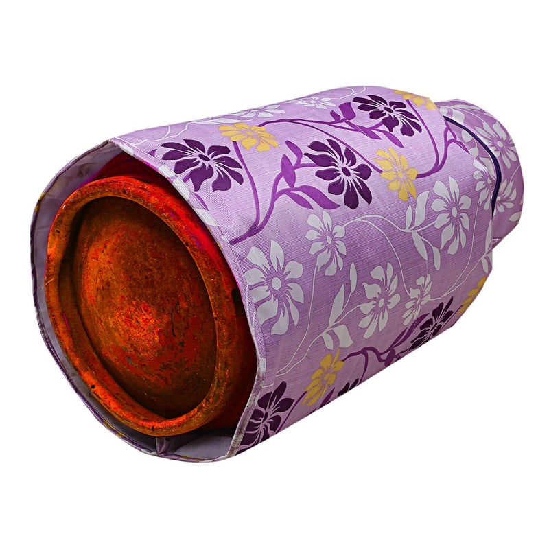 Kuber Industries Kuber Industries Cotton 2 Pieces Cylinder Cover Purple BrownCTKTC28097  - Image 4