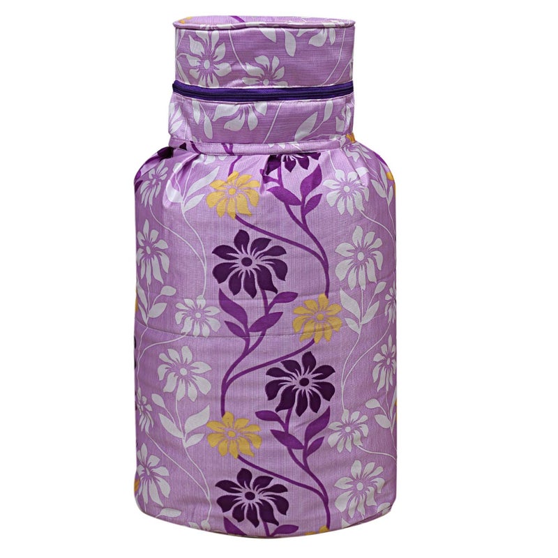 Kuber Industries Kuber Industries Cotton 2 Pieces Cylinder Cover Purple BrownCTKTC28097  - Image 2