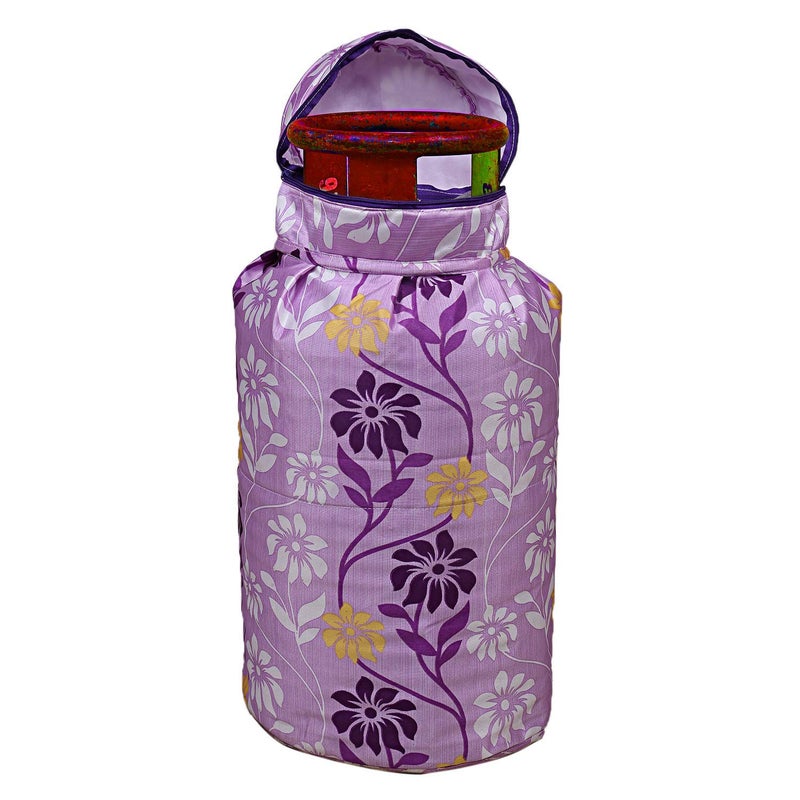 Kuber Industries Kuber Industries Cotton 2 Pieces Cylinder Cover Purple BrownCTKTC28097  - Image 3