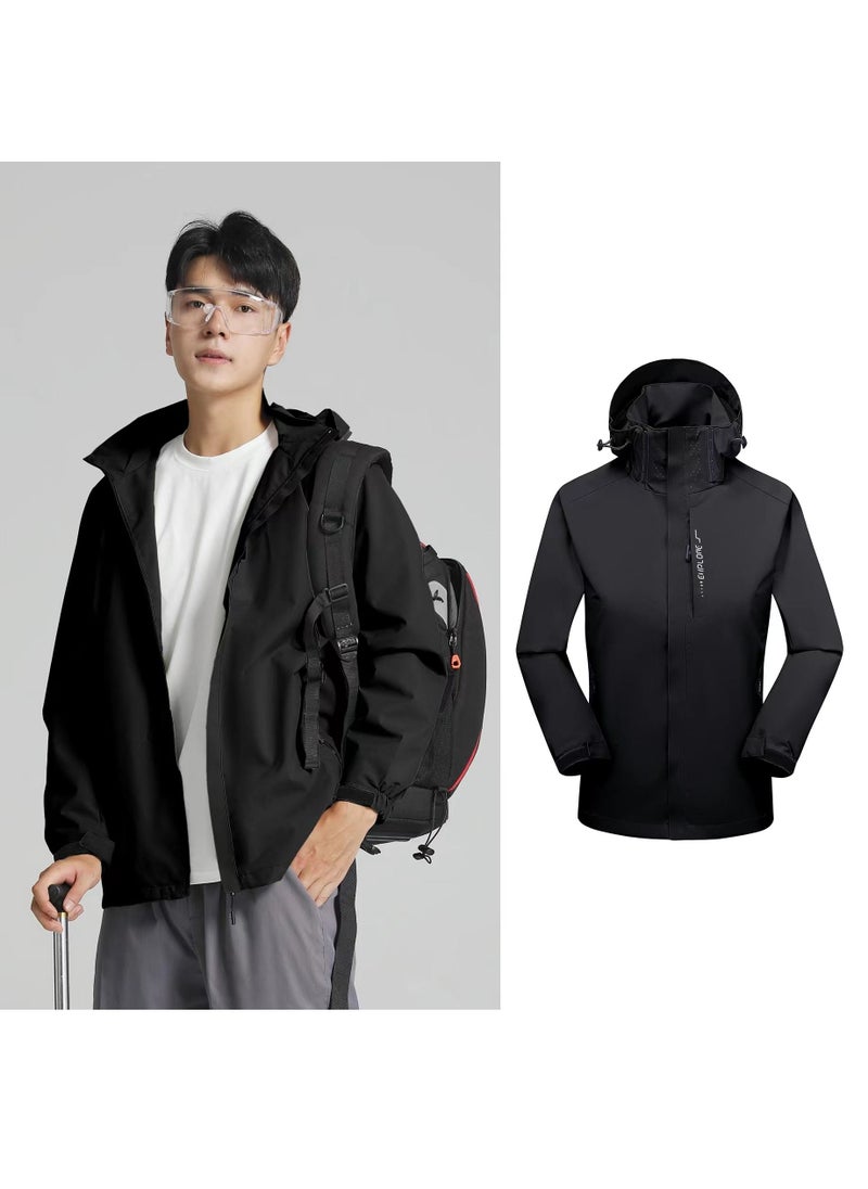 KUYING 100% polyester fabric detachable hooded waterproof mountaineering suit, outdoor clothing  - Image 1