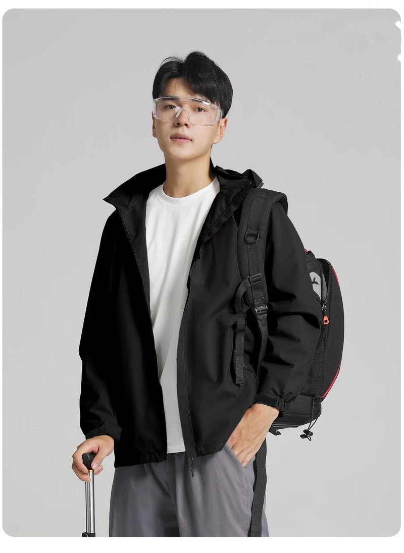 KUYING 100% polyester fabric detachable hooded waterproof mountaineering suit, outdoor clothing  - Image 2