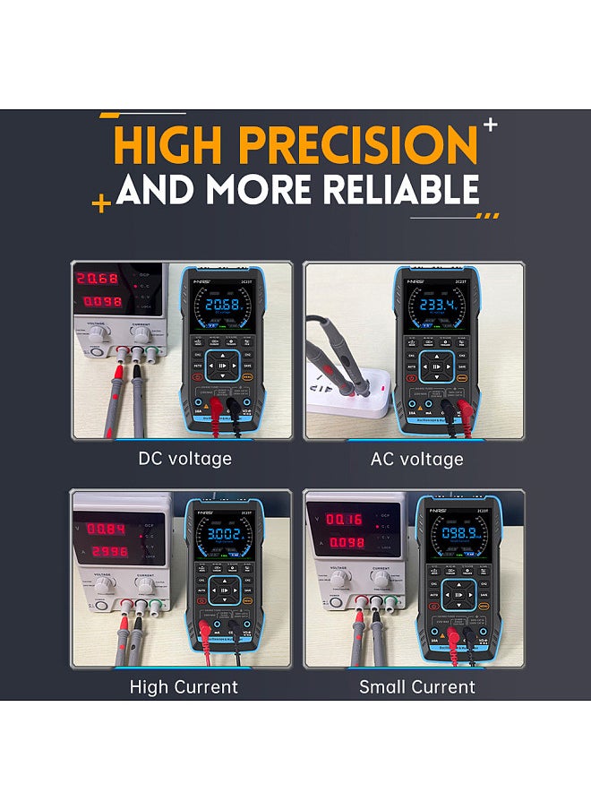 FNIRSI 3in1 Oscilloscope Multimeter Signal Generator Machine 2.8inch IPS Display Oscope Meter Handheld Oscilloscope 10Mhz Bandwidth 50MSa/s Sampling Rate Dual Channel Oscillometer  - Image 2