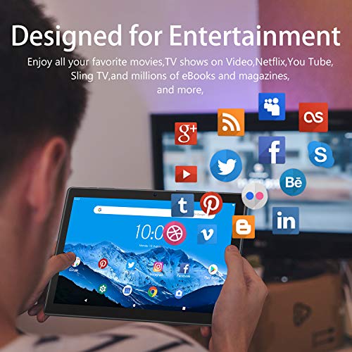 PRITOM تابلت أندرويد PRITOM 10 بوصة، M10، تابلت أندرويد 64 جيجابايت، شاشة تعمل باللمس IPS HD 10.1 بوصة، GPS، FM، معالج رباعي النواة، كاميرا مزدوجة، واي فاي - Image 5