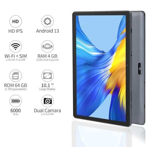 PRITOM تابلت أندرويد PRITOM 10 بوصة، M10، تابلت أندرويد 64 جيجابايت، شاشة تعمل باللمس IPS HD 10.1 بوصة، GPS، FM، معالج رباعي النواة، كاميرا مزدوجة، واي فاي - Image 2