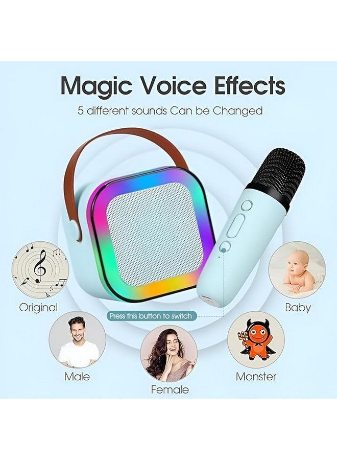 ماجيك واند Magicwand K12【USB-C-Charging Blue with 1 Mic】 ميكروفون كاريوكي للأطفال ومكبر صوت لاسلكي بتقنية البلوتوث مع إضاءة LED RGB للأطفال - Image 1