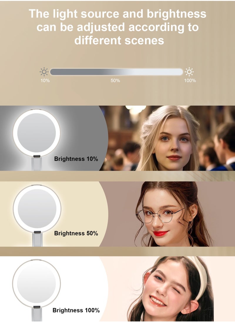 Generic - Magnetic Fill Light Mirror with 3 Scene Lighting Modes, Adjustable Magnetic Bracket, 180° Multi-Angle, Type-C Charging, Portable Makeup Mirror with Phone Stand & Powerful Fill Light for Photography, Video & Travel - Image 1