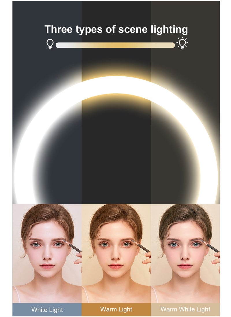 Generic - Magnetic Fill Light Mirror with 3 Scene Lighting Modes, Adjustable Magnetic Bracket, 180° Multi-Angle, Type-C Charging, Portable Makeup Mirror with Phone Stand & Powerful Fill Light for Photography, Video & Travel - Image 1