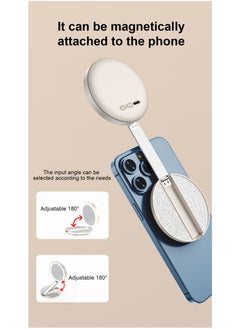 Generic Magnetic Fill Light Mirror with 3 Scene Lighting Modes, Adjustable Magnetic Bracket, 180° Multi-Angle, Type-C Charging, Portable Makeup Mirror with Phone Stand & Powerful Fill Light for Photography, Video & Travel  - Image 4