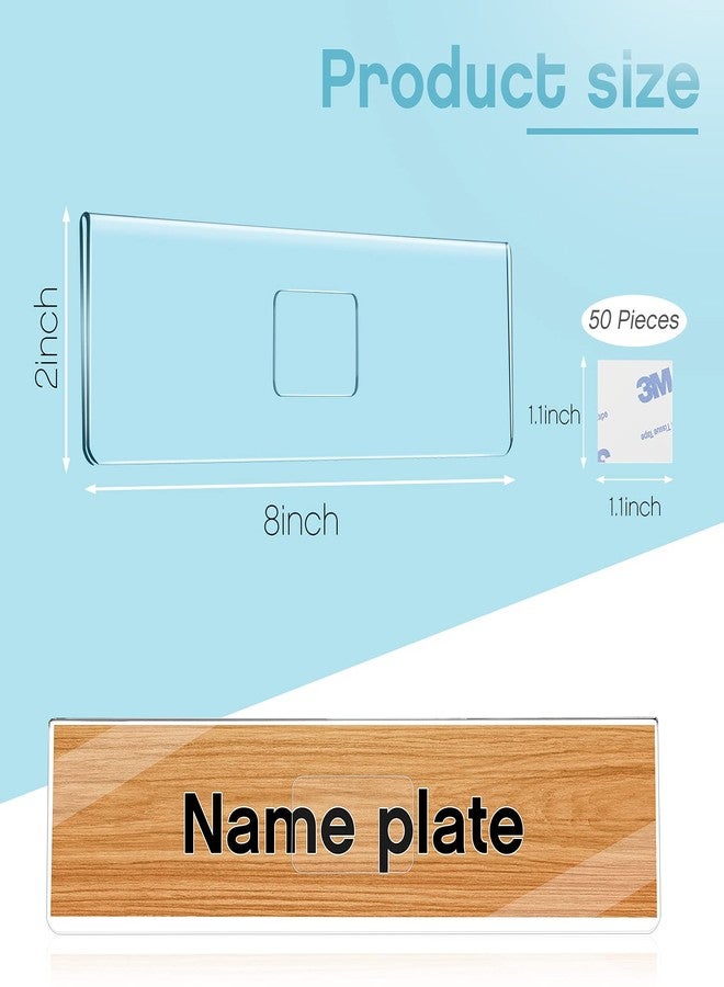 جيتك حامل لوحة اسم جداري من الأكريليك من جيتك، 15 قطعة، مقاس 2 × 8 بوصة، حامل لوحة اسم بلاستيكي شفاف، إطار لوحة اسم باب مع شريط لاصق، عرض أفقي للوحات الأسماء في المكاتب والمتاجر والفصول الدراسية - Image 3