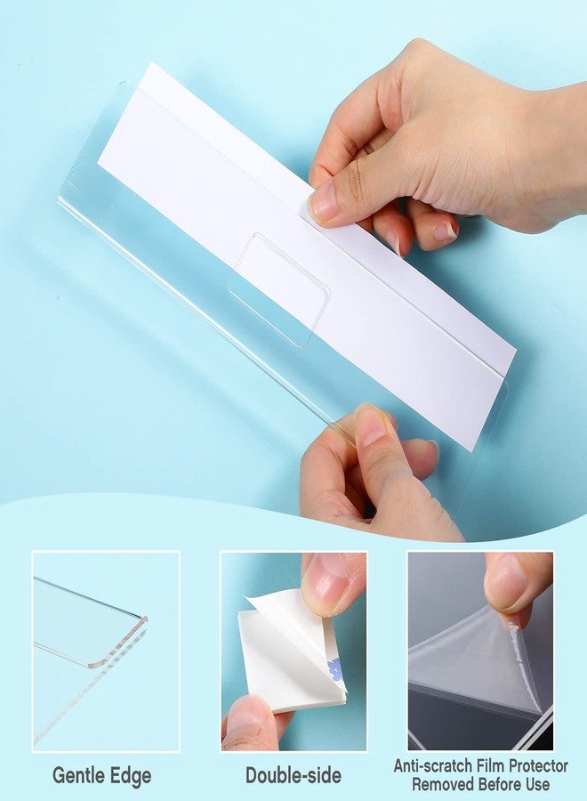 جيتك حامل لوحة اسم جداري من الأكريليك من جيتك، 15 قطعة، مقاس 2 × 8 بوصة، حامل لوحة اسم بلاستيكي شفاف، إطار لوحة اسم باب مع شريط لاصق، عرض أفقي للوحات الأسماء في المكاتب والمتاجر والفصول الدراسية - Image 2