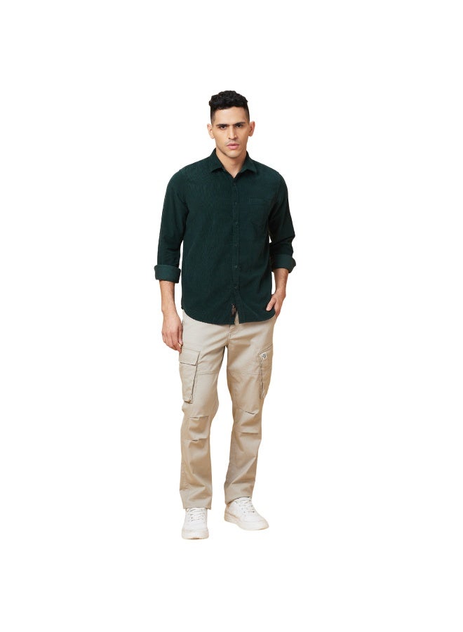 Being Human Mens Green Collared Long Sleeve Shirt - Image 2