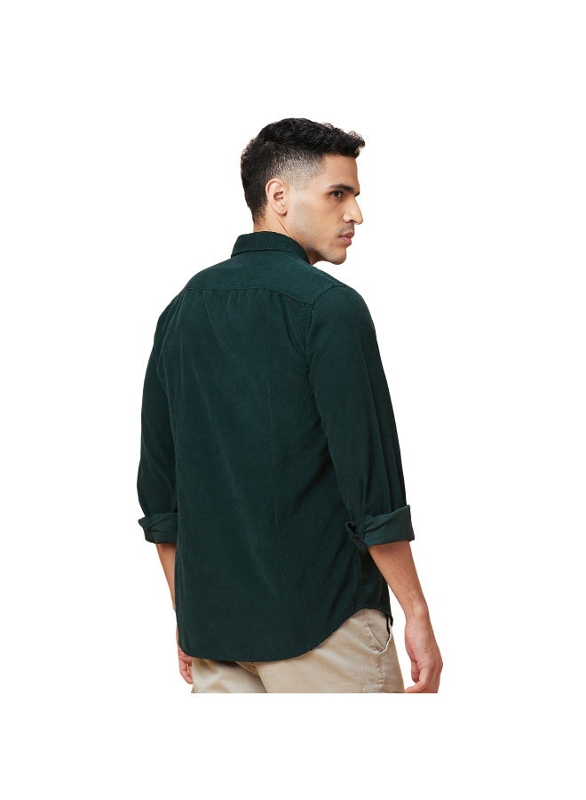 Being Human Mens Green Collared Long Sleeve Shirt - Image 3