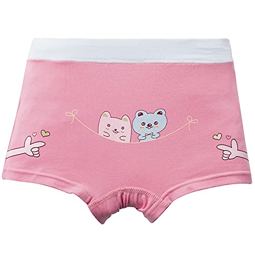 Core Pretty Girls Cotton Underwear Soft & Breathable Boy Shorts Undies for Toddlers 4T-6T | 5-Pack Kids Underpants with Bear Design | Comfy Panties - Image 4