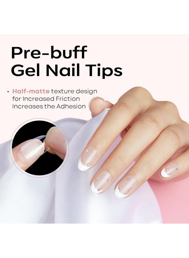 Modelones Short Oval Round Nail Tips - 500Pcs Soft Fake Nails Tips Gel Pre-shaped Half Matte Full Cover No Filed False Extension Manicure Salon DIY at Home 10 Sizes - Image 3