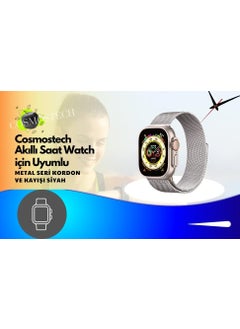 Cosmostech Compatible for Smart Watch Watch 42,44,45,49MM, 1/2/3/4/5/6/se/7/8/Ultra Metal Series Strap and Belt Navy Blue  - Image 2