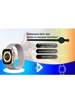 Cosmostech Compatible for Smart Watch Watch 42,44,45,49MM, 1/2/3/4/5/6/se/7/8/Ultra Metal Series Strap and Belt Navy Blue  - Image 3