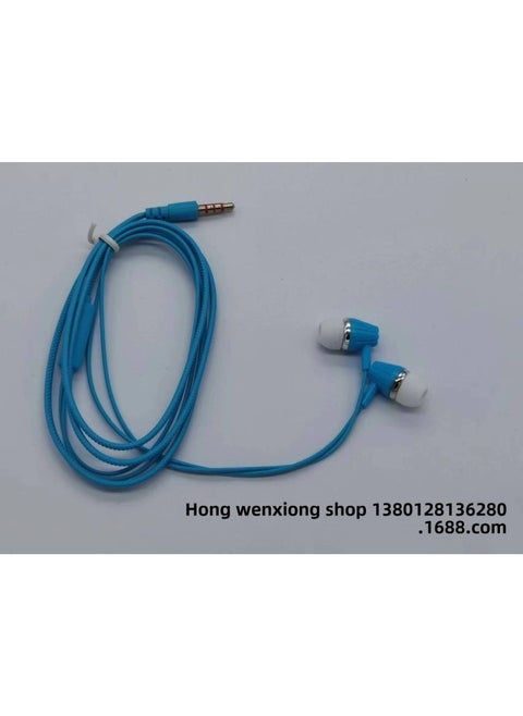 3.5 Wired Headphones With Microphone, High Quality, Suitable For Apple And Android Universal 3.5mm Subwoofer Headphones With Microphone-Color:Blue