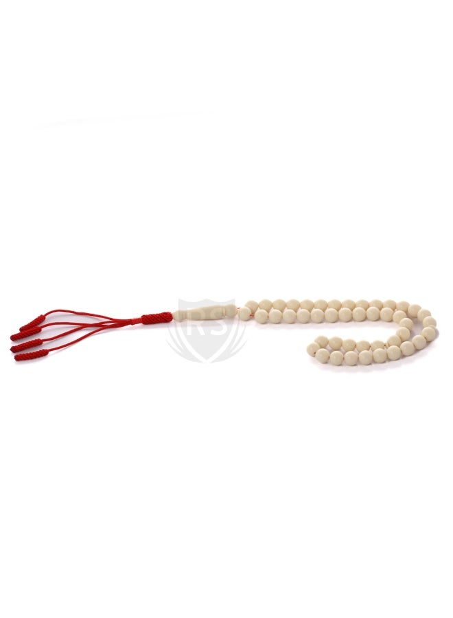 RS White bakelite rosary 45 red karkusha - Image 3