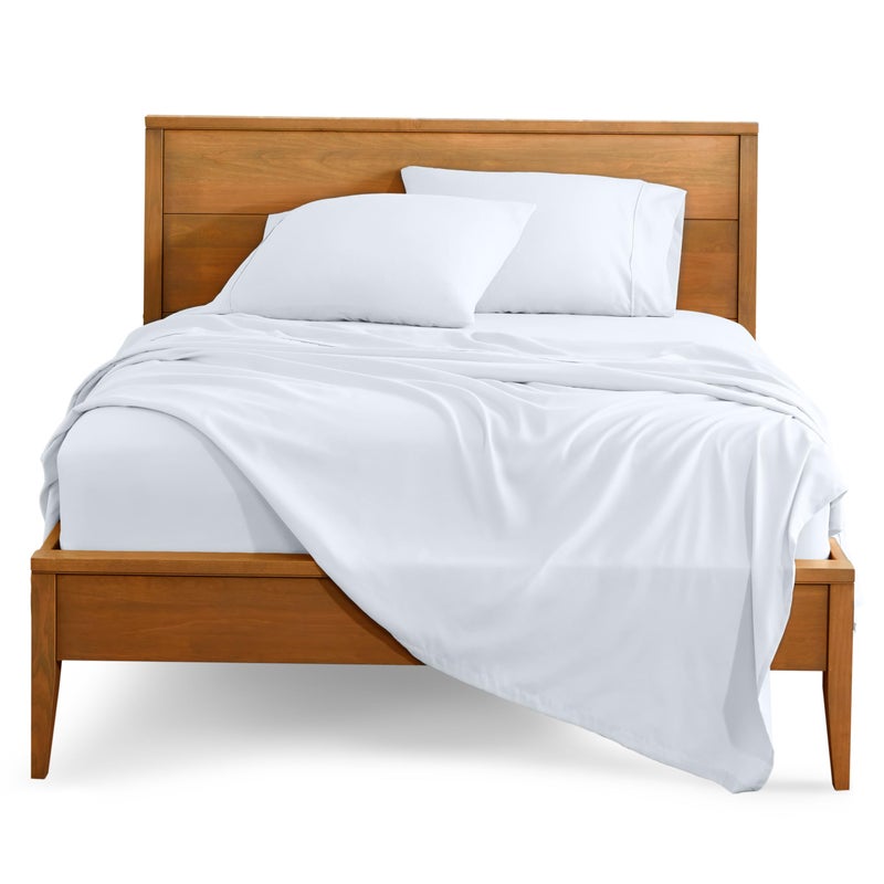 Bare Home Queen Sheet Set - Luxury 1800 Ultra-Soft Microfiber Queen Bed Sheets - Double Brushed - Deep Pockets - Easy Fit - 4 Piece Set - Bedding Sheets & Pillowcases (Queen, White) - Image 1