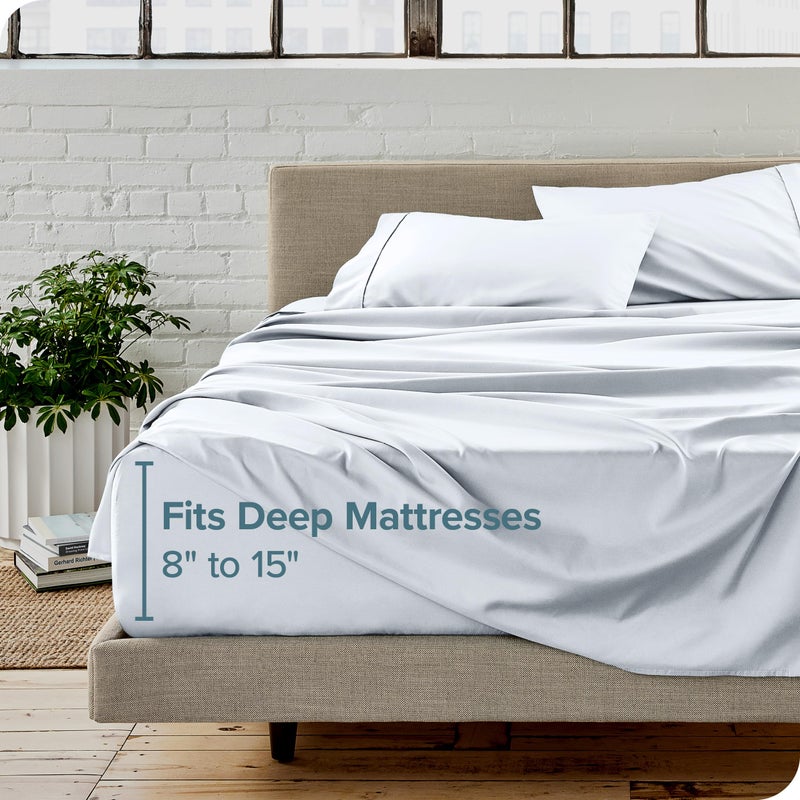 Bare Home Queen Sheet Set - Luxury 1800 Ultra-Soft Microfiber Queen Bed Sheets - Double Brushed - Deep Pockets - Easy Fit - 4 Piece Set - Bedding Sheets & Pillowcases (Queen, White) - Image 5