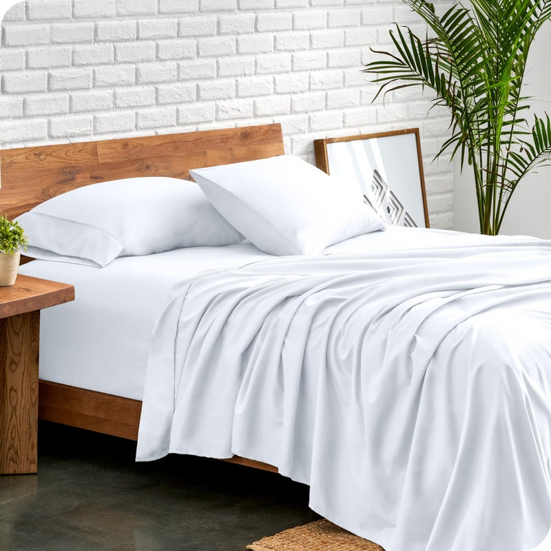 Bare Home Queen Sheet Set - Luxury 1800 Ultra-Soft Microfiber Queen Bed Sheets - Double Brushed - Deep Pockets - Easy Fit - 4 Piece Set - Bedding Sheets & Pillowcases (Queen, White) - Image 2