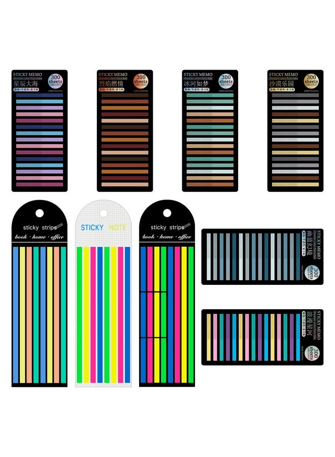 هاوتوكو 2440 قطعة من شريط التمييز الشفاف، شرائط تمييز طويلة قابلة للإزالة لتوضيح الكتب، علامات تبويب شفافة لاصقة من Morandi Neon، علامات صفحات، أعلام فهرس، لوازم مدرسية مكتبية جمالية - Image 1