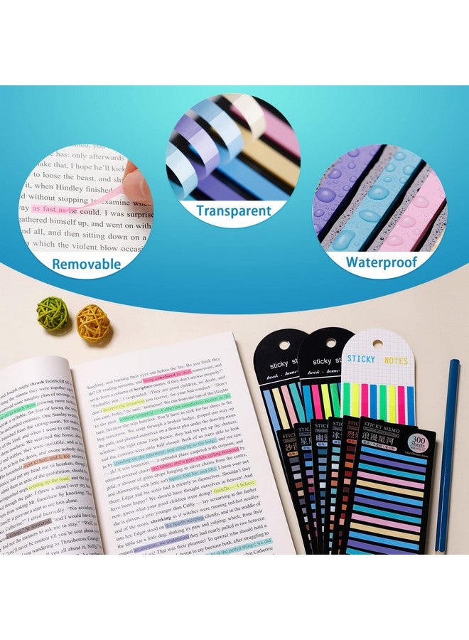 هاوتوكو 2440 قطعة من شريط التمييز الشفاف، شرائط تمييز طويلة قابلة للإزالة لتوضيح الكتب، علامات تبويب شفافة لاصقة من Morandi Neon، علامات صفحات، أعلام فهرس، لوازم مدرسية مكتبية جمالية - Image 4