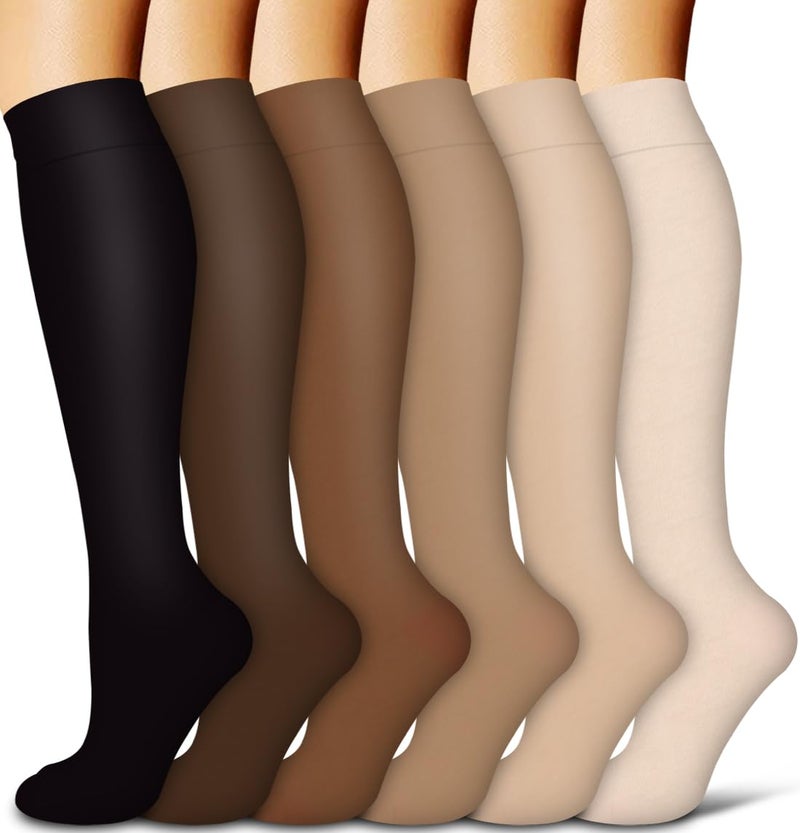 COOLOVER Copper Compression Socks for Women and Men(6 Pairs)-Best Support for Running, Athletic, Nursing, Travel - Image 1