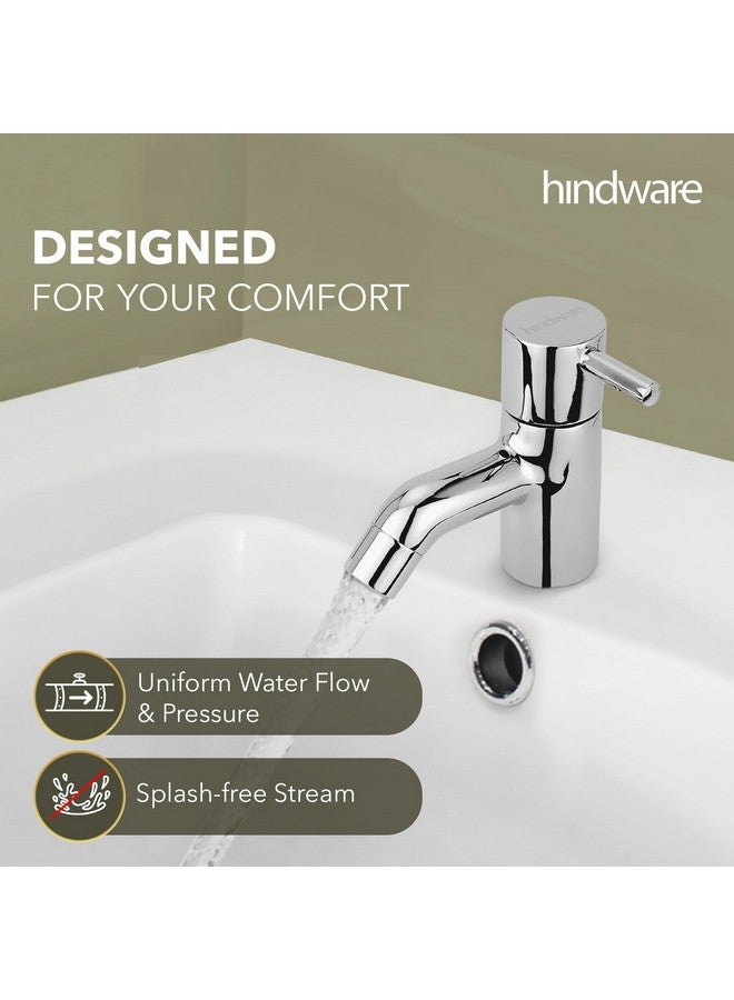 هيندوير حنفية مياه عمودية من Hindware F280001CP Flora، حنفية حوض غسيل، نحاس مع لمسة نهائية من الكروم | ضمان الشركة المصنعة لمدة 12 عامًا - Image 2