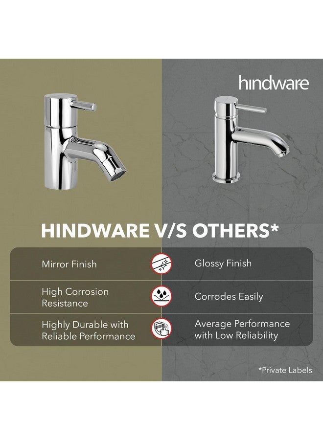 هيندوير حنفية مياه عمودية من Hindware F280001CP Flora، حنفية حوض غسيل، نحاس مع لمسة نهائية من الكروم | ضمان الشركة المصنعة لمدة 12 عامًا - Image 5
