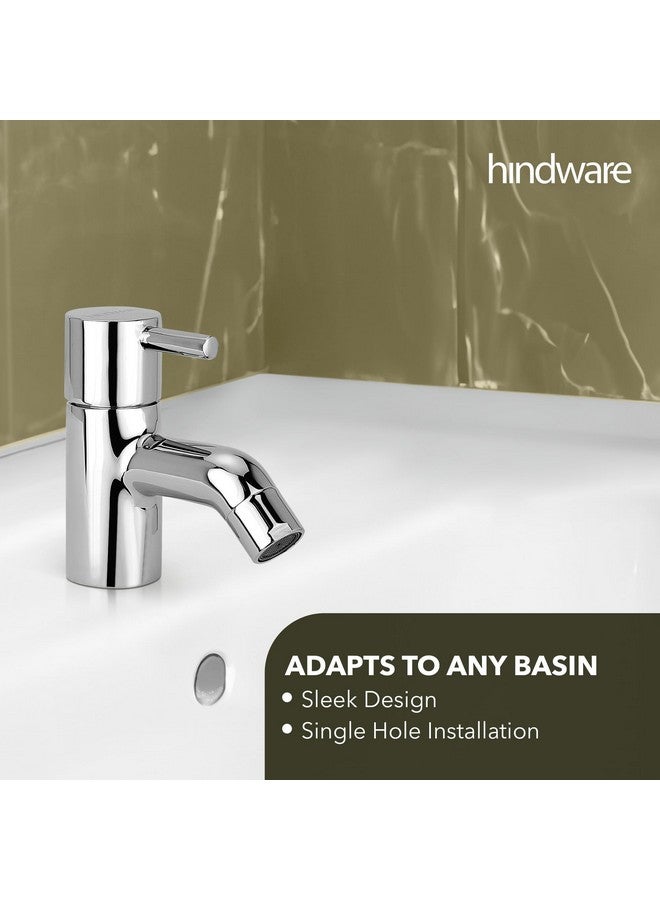 هيندوير حنفية مياه عمودية من Hindware F280001CP Flora، حنفية حوض غسيل، نحاس مع لمسة نهائية من الكروم | ضمان الشركة المصنعة لمدة 12 عامًا - Image 4