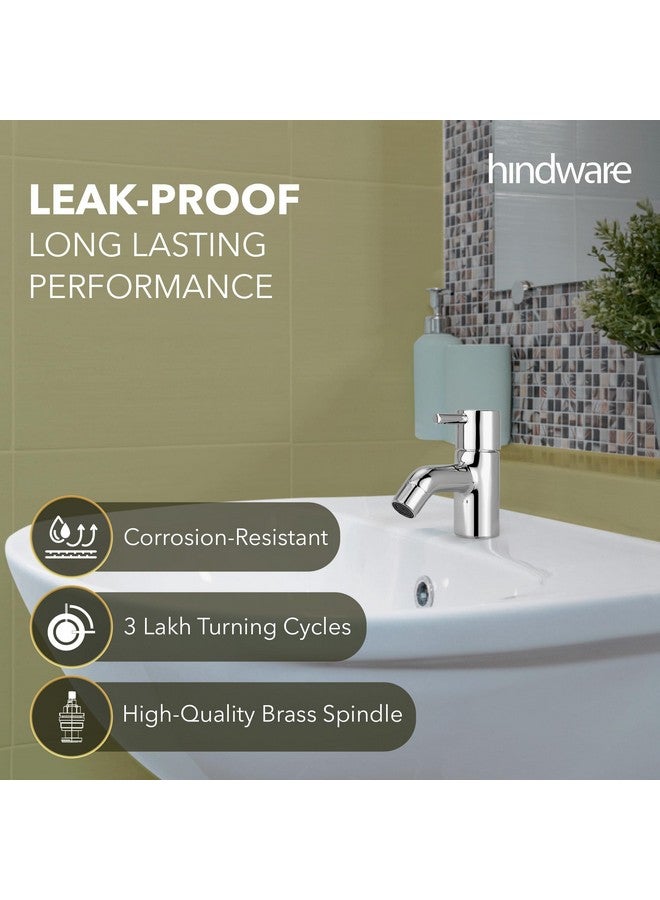 هيندوير حنفية مياه عمودية من Hindware F280001CP Flora، حنفية حوض غسيل، نحاس مع لمسة نهائية من الكروم | ضمان الشركة المصنعة لمدة 12 عامًا - Image 3