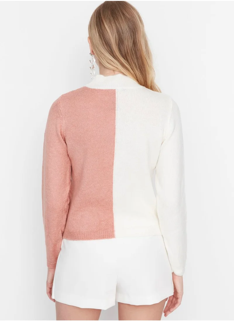 trendyol Colorblock High Neck Sweater