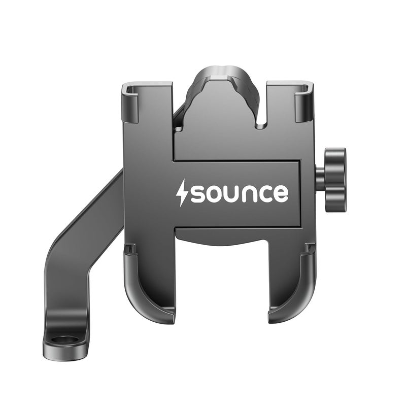 Sounce Universal Bike Mount Phone Holder Metal Body 360 Degree Rotating Handlebar Durable Bike Accessory Lightweight Anti-Scratch Cradle Stand for Bicycle, Motorcycle, Fits All Smartphones (Black) - Image 1