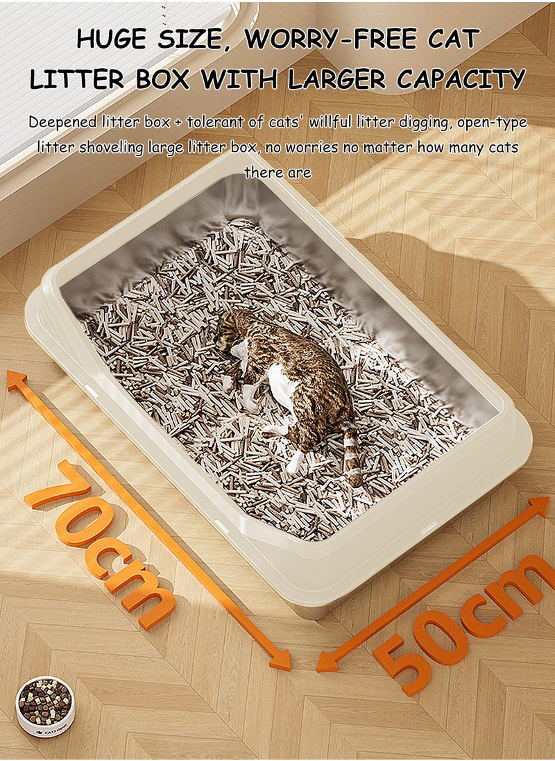 Kidle Stainless Steel Cat Litter Box Metal Cat Litter Box Extra Large Metal Litter Pan with Smooth Corners for Cat  - Image 3