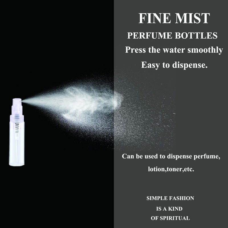 Csdtylh Mini Clear Plastic Spray Bottle Portable Cute Perfume Mouthwash Atomizer for Cleaning, Travel, Essential Oils, Perfume 120Pcs 3ml … - Image 5