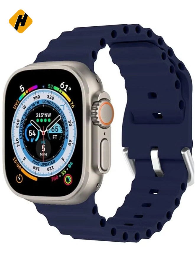 HuHa - "Ocean Band for Apple Watch – Breathable, Adjustable Soft Silicone Sport Band, Fits 49mm to 38mm, Compatible with iWatch Series Ultra, 8, 7, SE, 6, 5, 4, 3, 2, 1" - Image 1