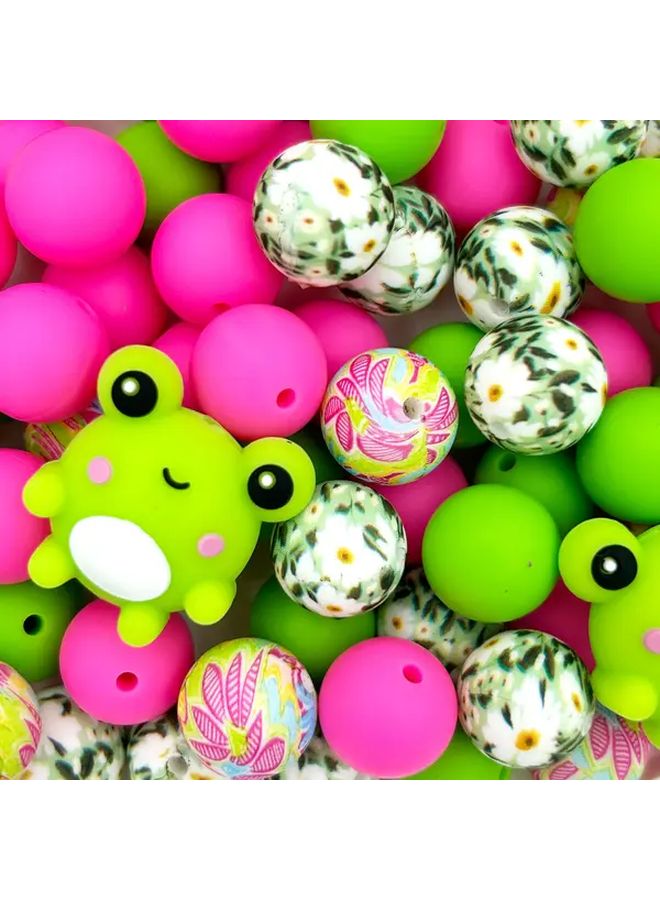 25 قطعة من خرز السيليكون ثلاثية الأبعاد على شكل ضفدع، طقم حرف يدوية DIY لصنع المجوهرات وسلاسل المفاتيح وسلاسل الهواتف وإكسسوارات الهدايا مع تمائم الحيوانات والنباتات - Image 5