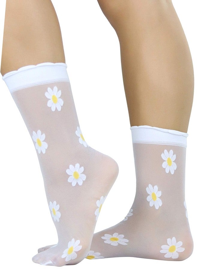 خلخال نسائي شفاف من ToBeInStyle بتصميم زهرة الأقحوان الربيعية - أبيض/أصفر - مقاس واحد - Image 5