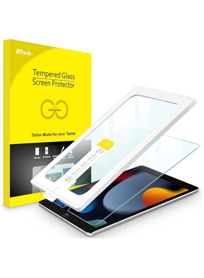 جي تيك واقي شاشة للتثبيت بلمسة واحدة لجهاز iPad مقاس 10.2 بوصة (الجيل التاسع/الثامن/السابع، 2021/2020/2019)، فيلم من الزجاج المقوى مع مجموعة أدوات المحاذاة التلقائية، شفاف عالي الدقة - Image 1