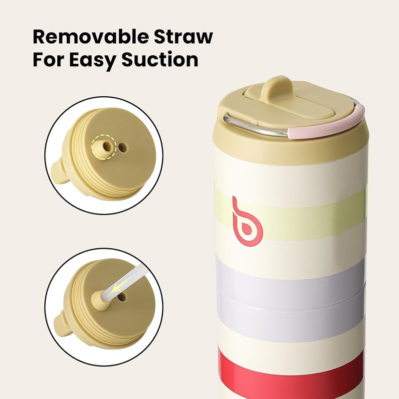 bottle bottle Insulated Water Bottle 24oz with Straw Lid and Handle for Sports Travel Gym Stainless Steel Water Bottles Double-Wall Vacuum Metal Leak Proof BPA-Free (AuroraBands) - Image 4