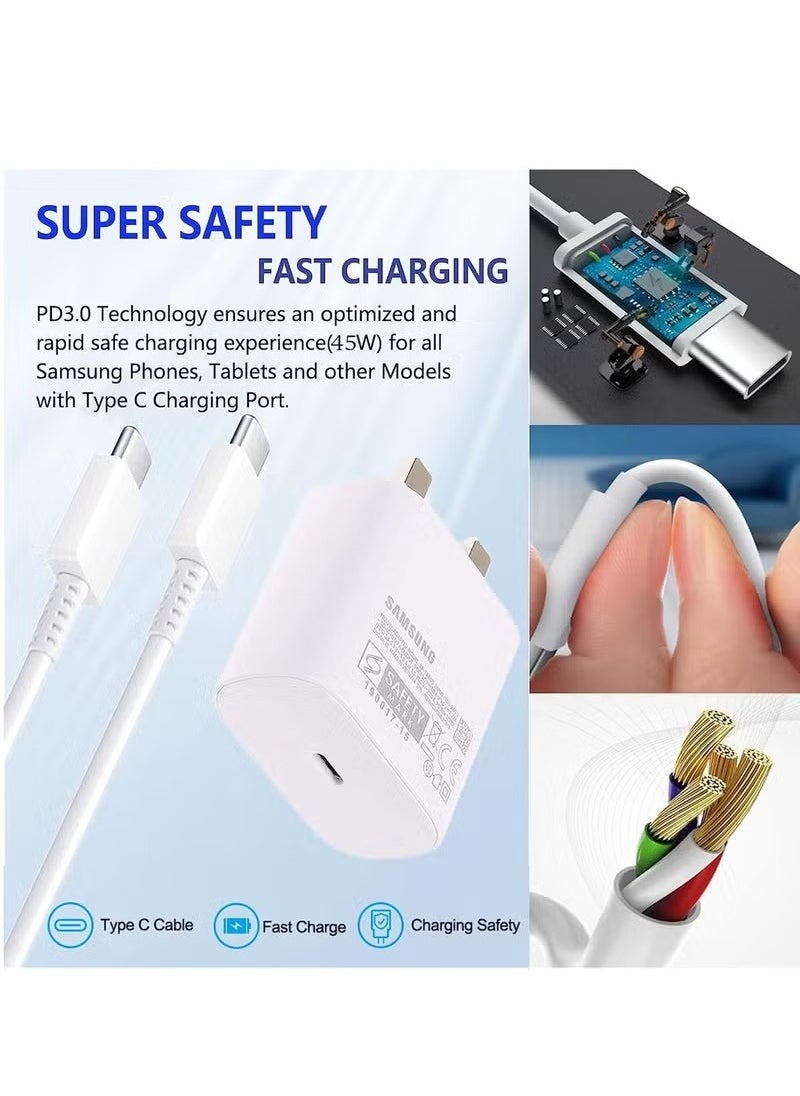اوليو - 45 واط لشاحن هاتف سامسونج فائق السرعة، ومحول طاقة مع قابس وكابل USB C - Image 1